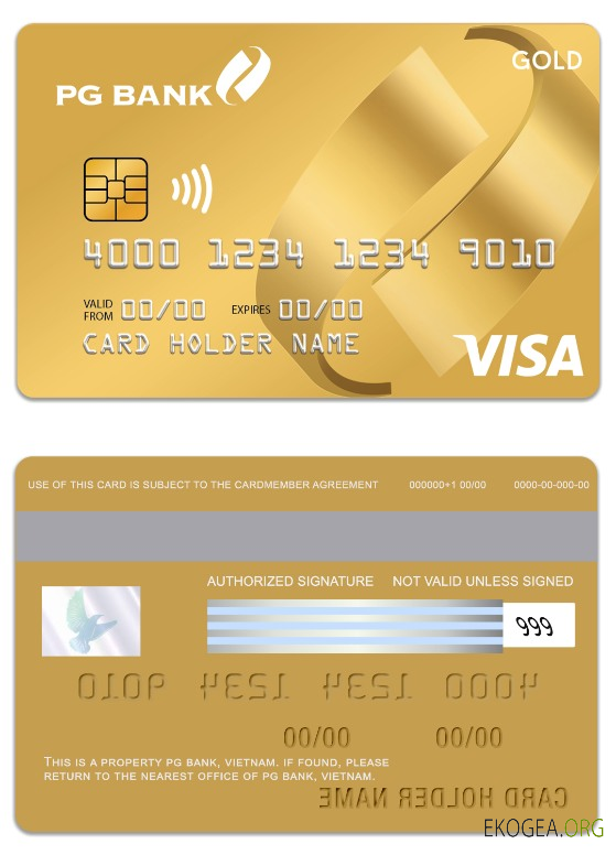 Carte de crédit visa Gold du Vietnam PG Bank